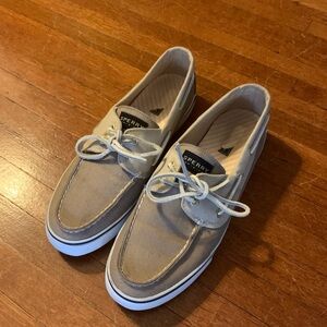 Sperry fabric style tan shoes.
